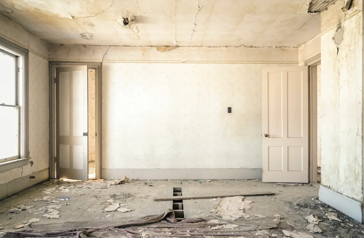 Waste disposal crew managing a cleanout project in Hickam Housing